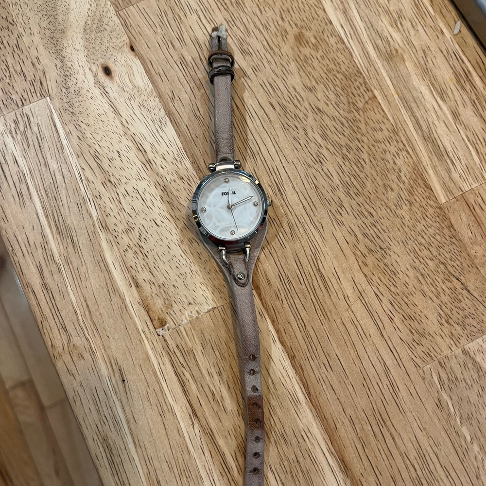 Fossil Brown Leather Watch Georgia cuff
